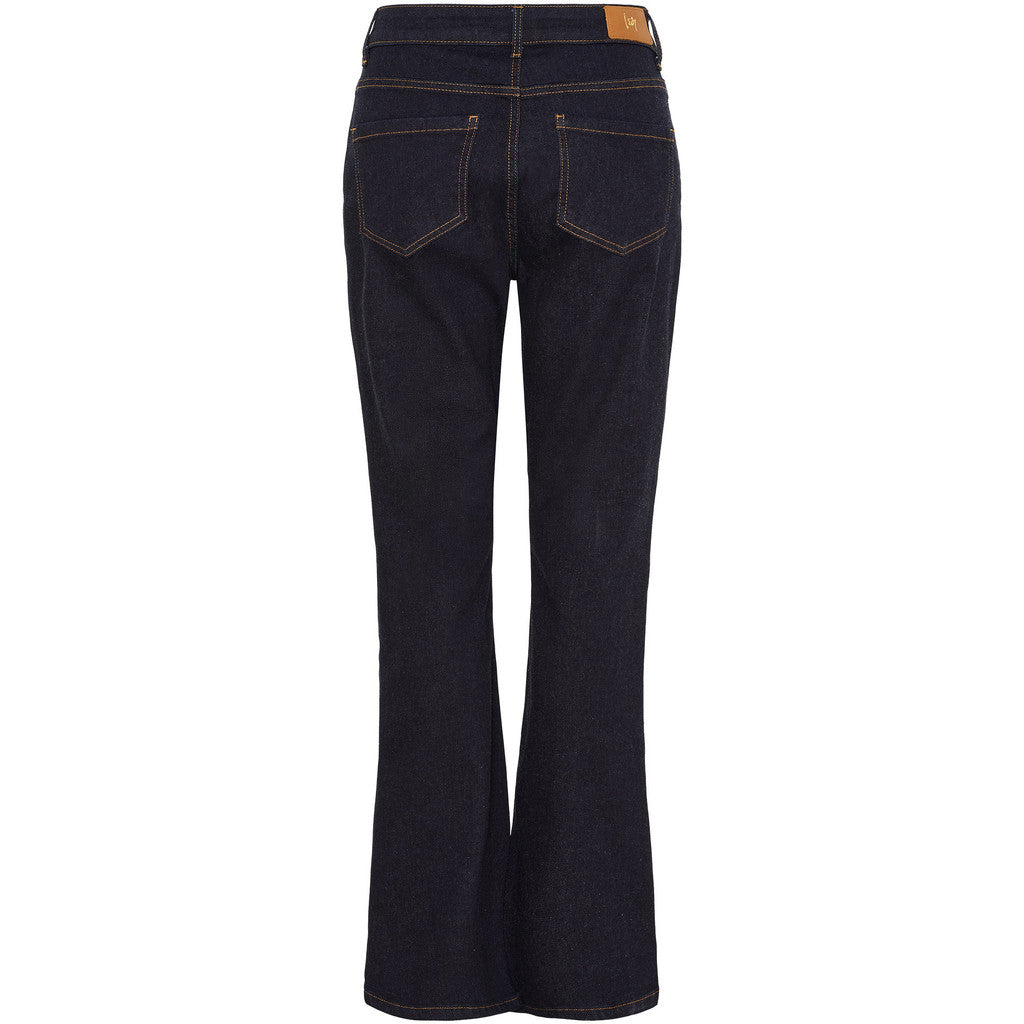 Isay Como Flare Button Jeans - Unwashed Denim