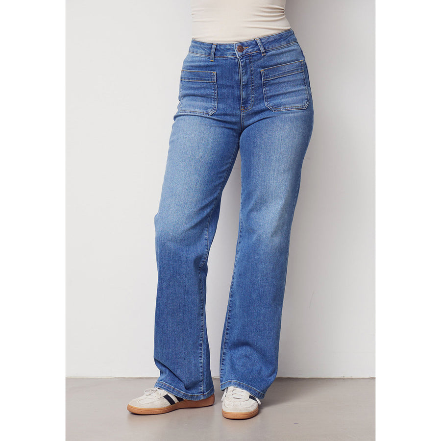 Isay Bologna Wide Jeans - Mid Denim