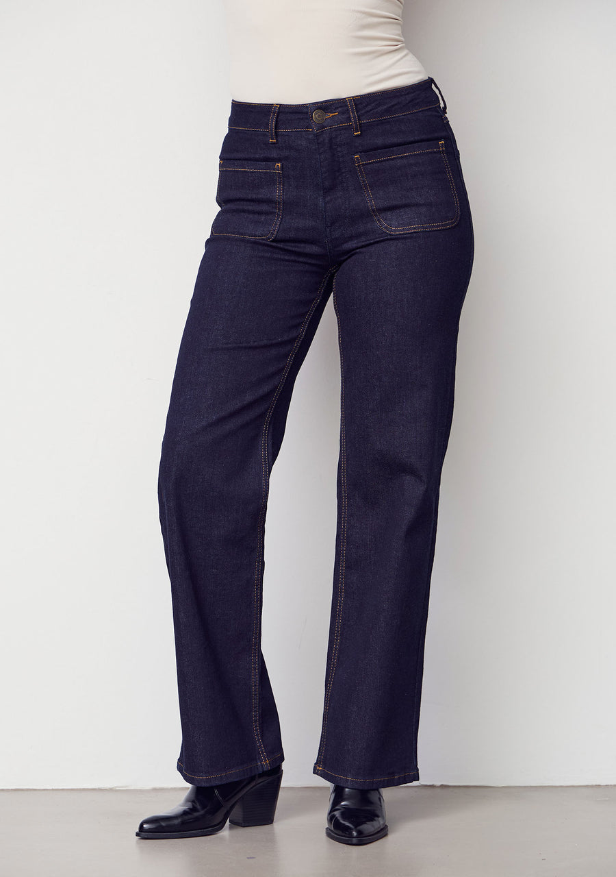 Isay Bologna New Jeans - Unwashed Denim