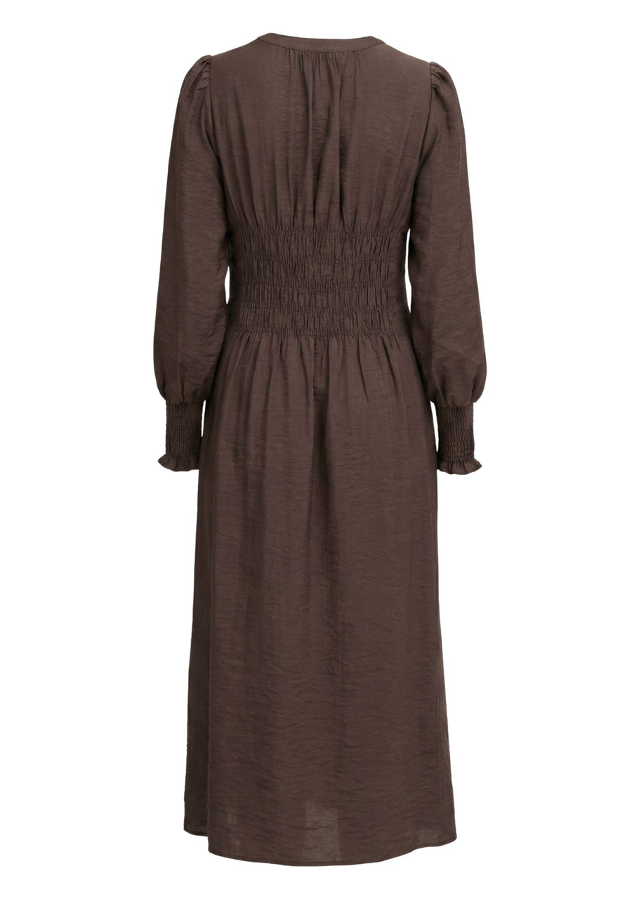 Isay Ane V-Neck Dress - Dark Brown