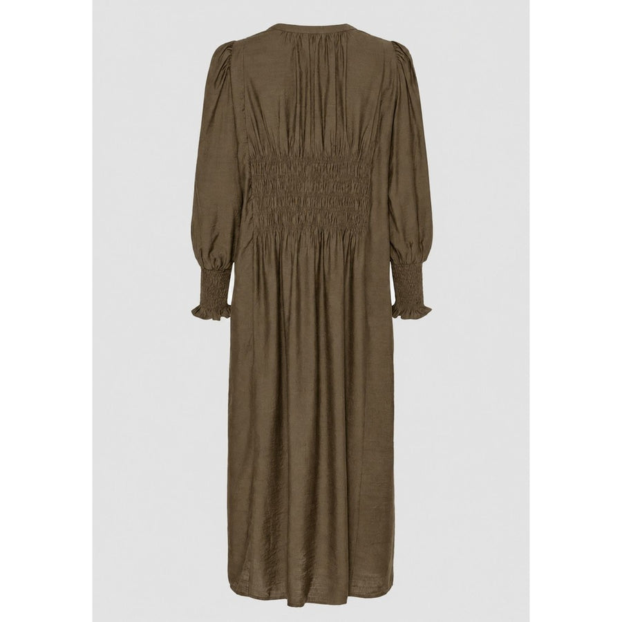 Isay Ane V-Neck Dress - Dark Khaki