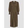 Isay Ane V-Neck Dress - Dark Khaki