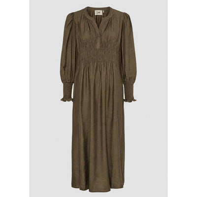 Isay Ane V-Neck Dress - Dark Khaki