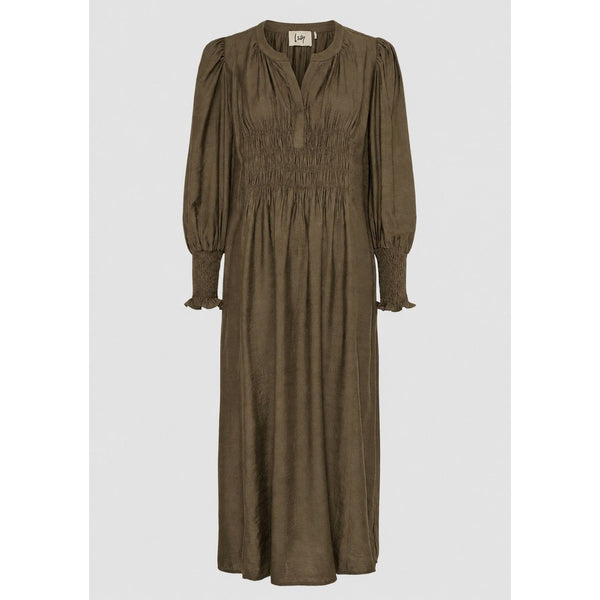 Isay Ane V-Neck Dress - Dark Khaki