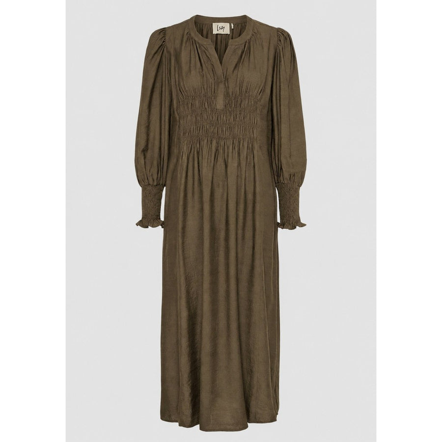 Isay Ane V-Neck Dress - Dark Khaki