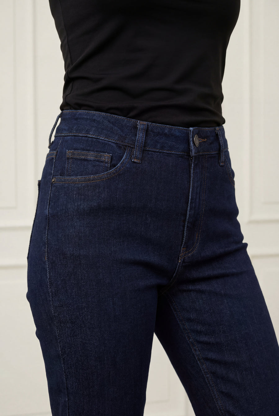 Isay Carpi Long Straight Jeans - Dark Wash