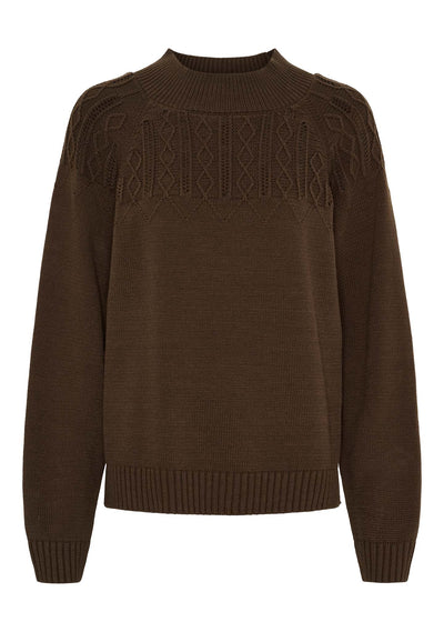 Isay Gwen Pattern Pullover - Khaki Melange