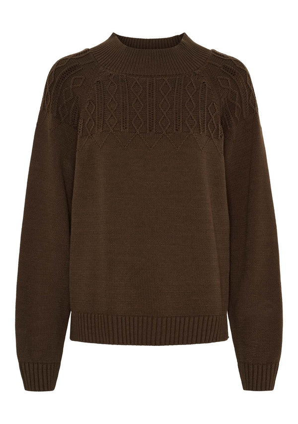 Isay Gwen Pattern Pullover - Khaki Melange