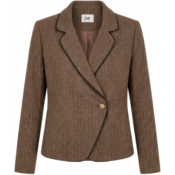 Isay Oda Blazer - Brown Herringbone