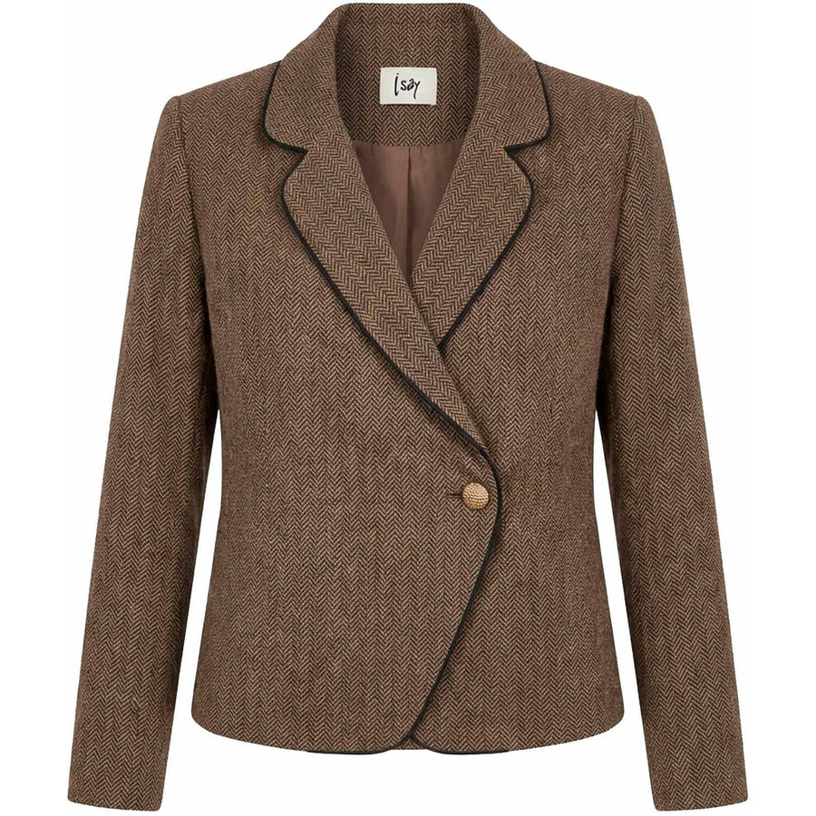 Isay Oda Blazer - Brown Herringbone
