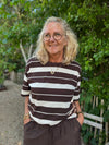 Kaffe Winny 1/2 T-shirt - Coffee Bean/Turtledove Stripe