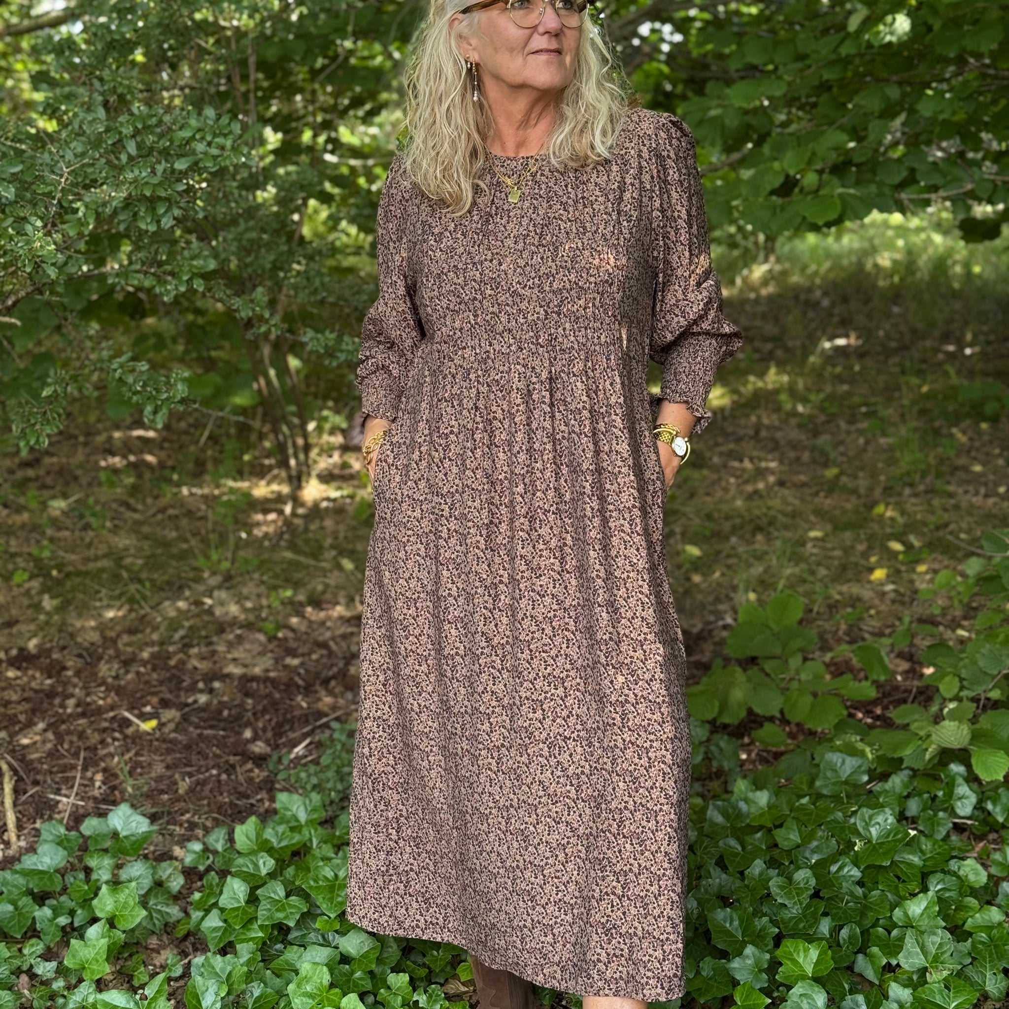 Isay Ane Smock Kjole - Wine Flower Dream