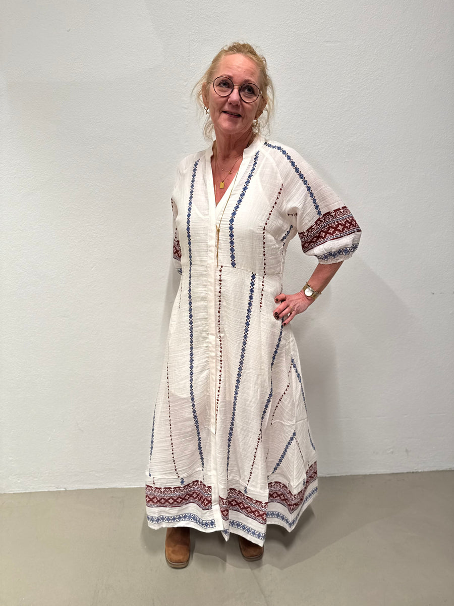 Costa Mani Hyacinth Dress - Red/Blue Combi