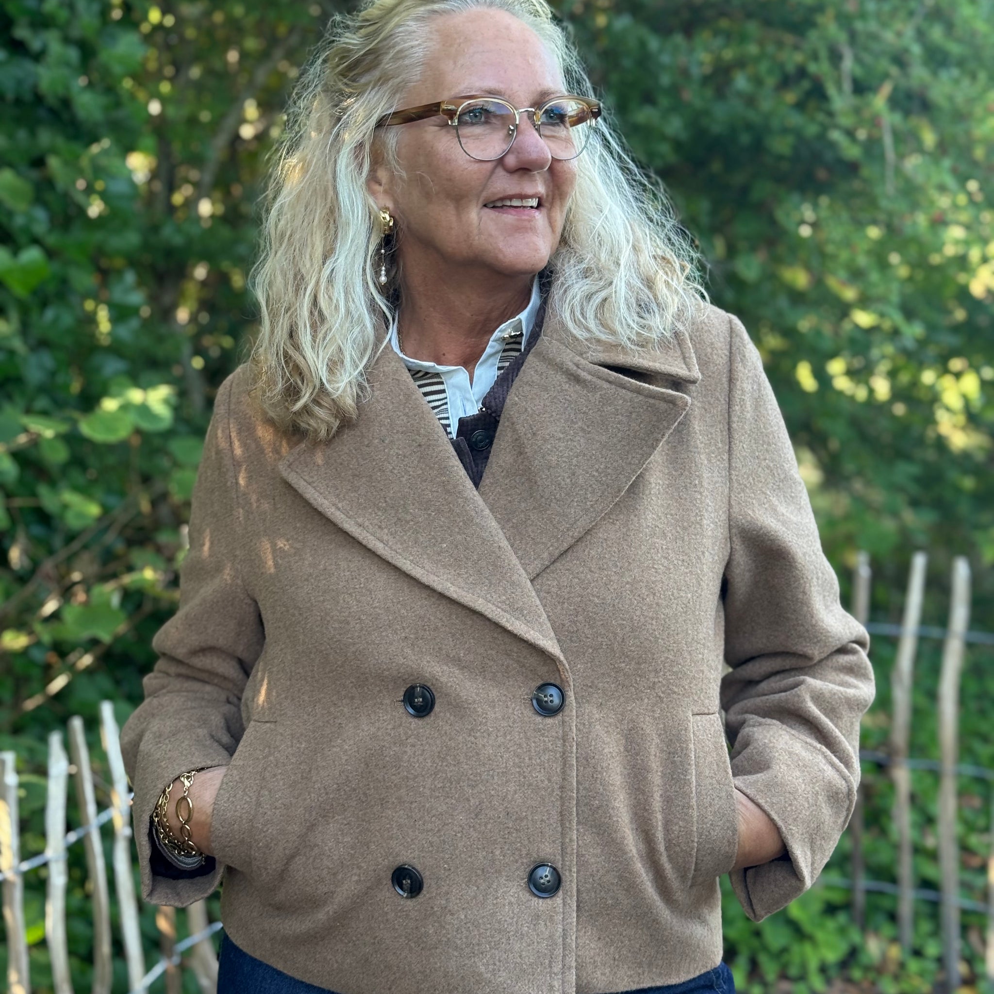 Kaffe Julia Coat - Toasted Coconut