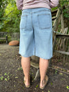 Kaffe Jordi HW Wide Shorts - Light Blue Denim