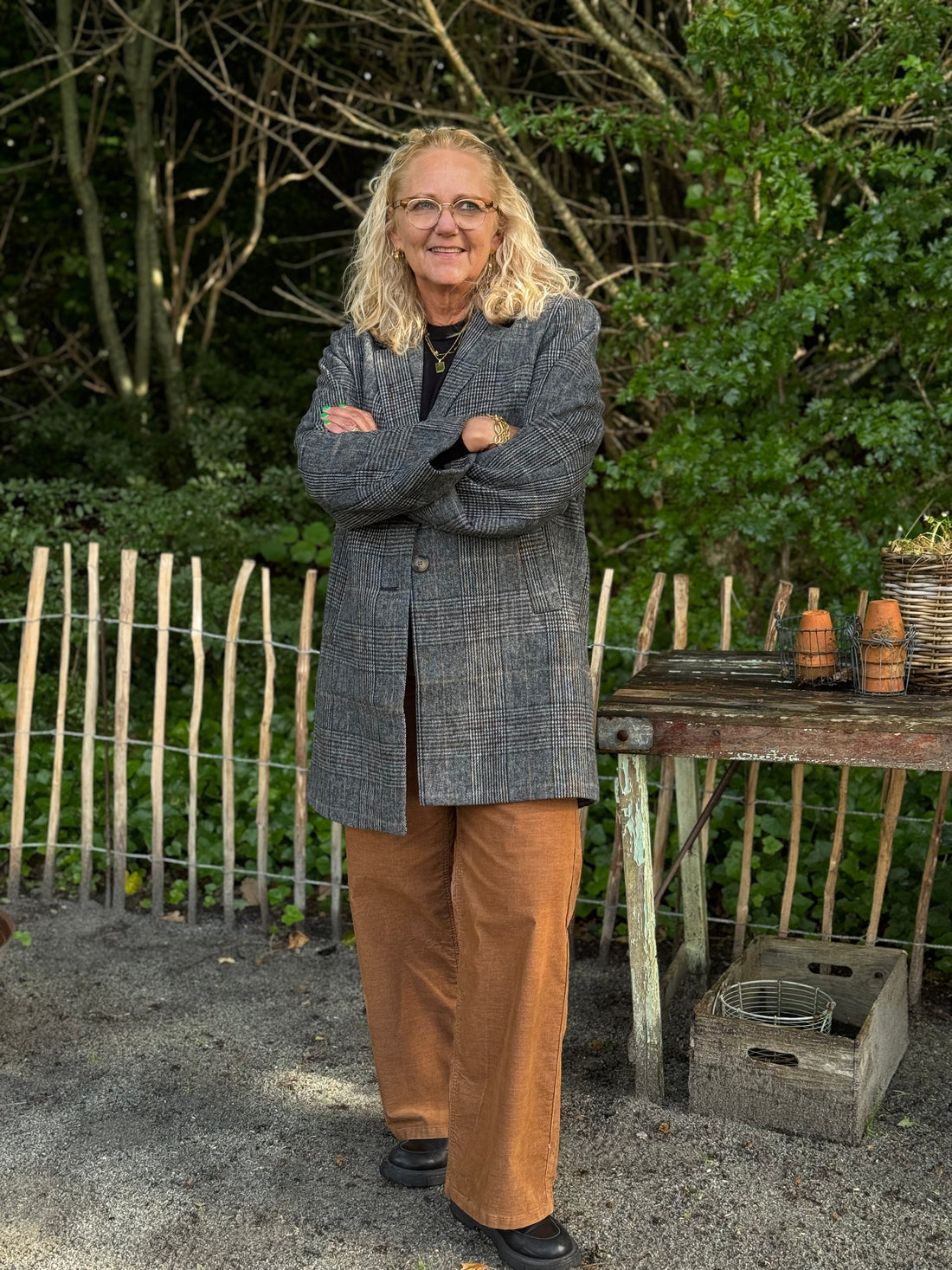 Kaffe Vivian Checked Jacket - Gray prince of Wales