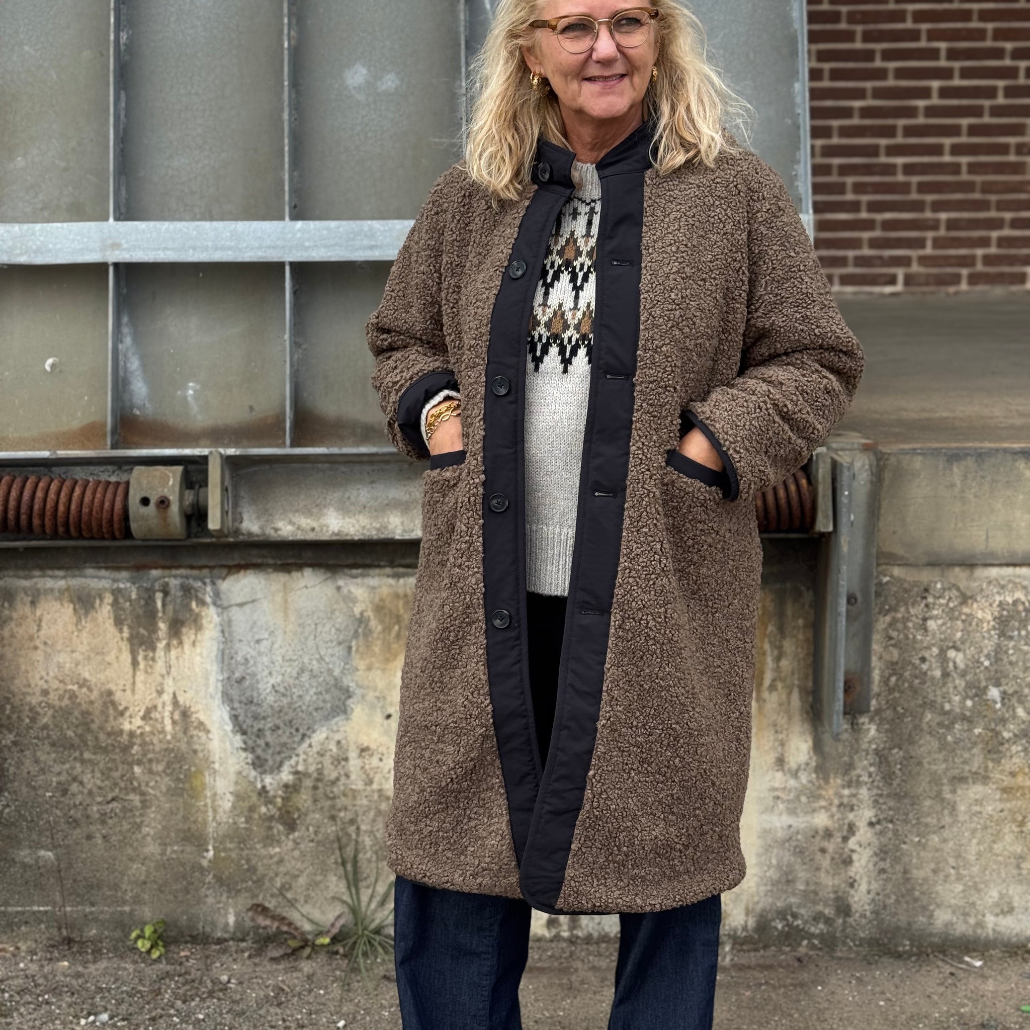Isay Jenka Reversible Coat - Taupe