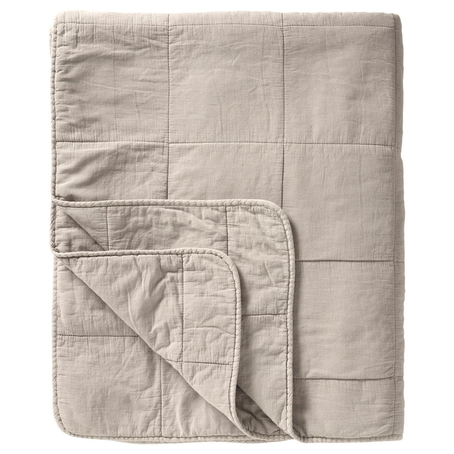 Ib Laursen - Vintage quilt sengetæppe dobbelt Ash Grey