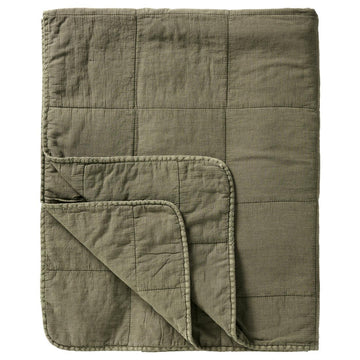 Ib Laursen - Vintage quilt sengetæppe dobbelt, eucalyptus green