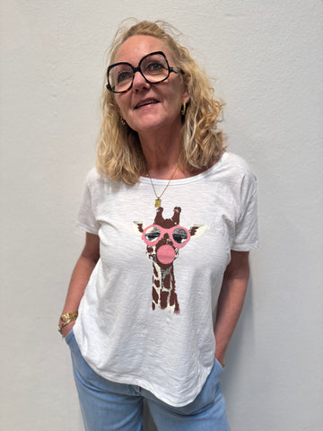 Costa Mani Animal Tee - Brown/Rose