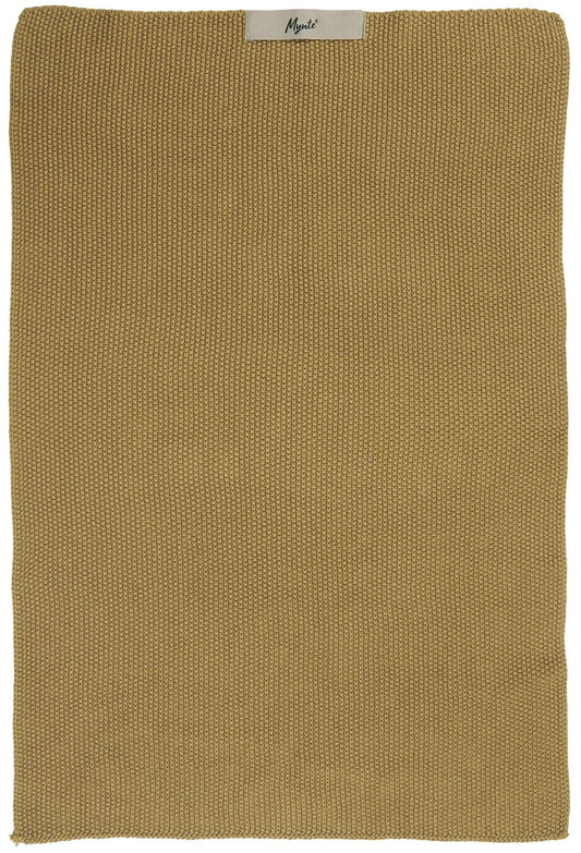 Ib Laursen - Håndklæde Mynte Mustard strikket