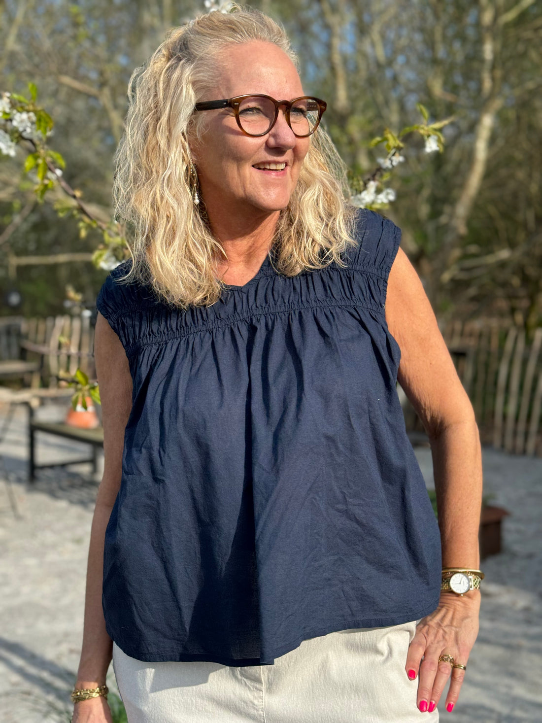Kaffe Thua Blouse - Midnight Marine