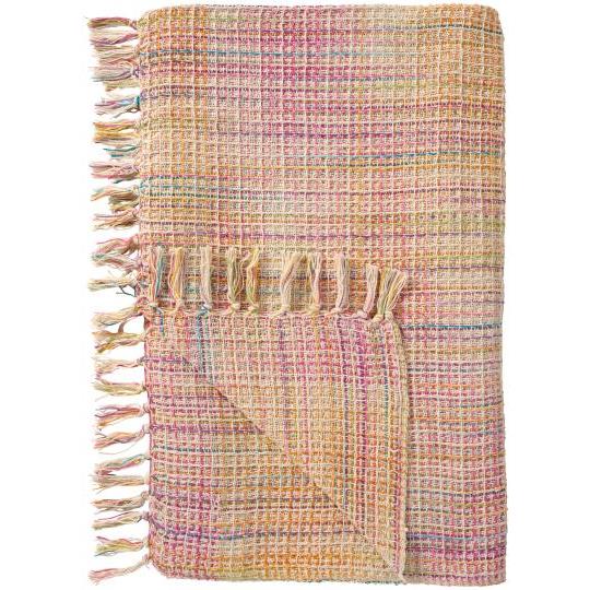 Ib Laursen Multifarvet Plaid - Pink, Lilla & Gul