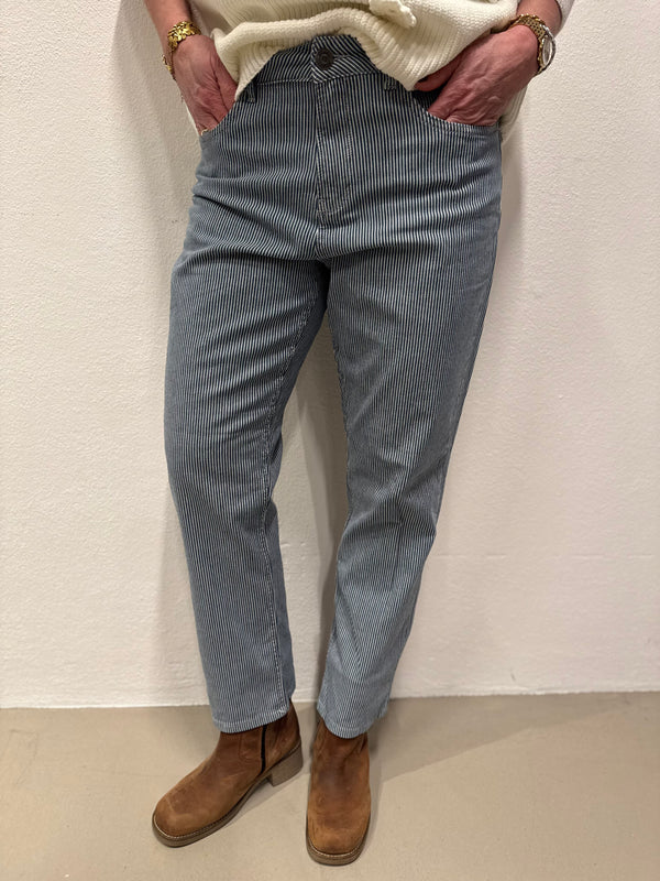 Isay Monza Striped Jeans - Milky Stripe