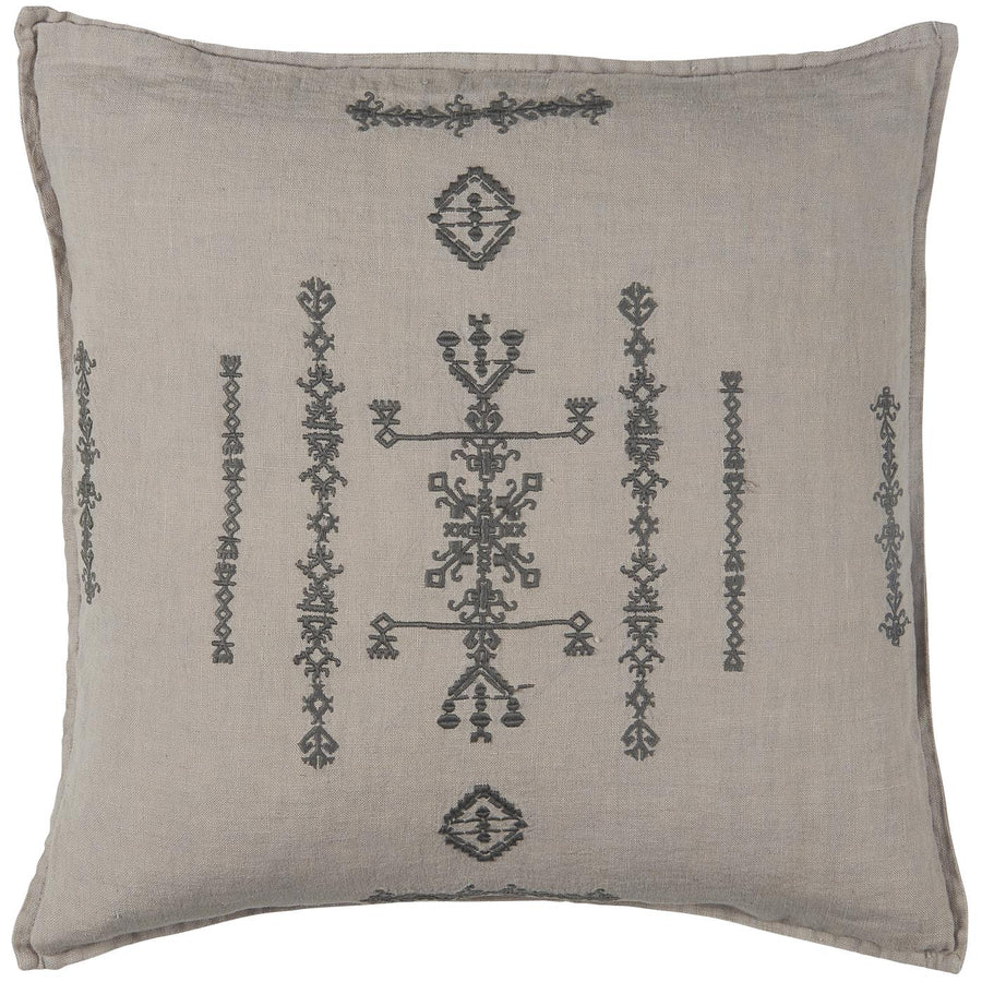 Ib Laursen - Pudebetræk grå m/mørkegråt broderi 50x50 cm | Ib Laursen | Køb online hos Moster D – Hurtig levering