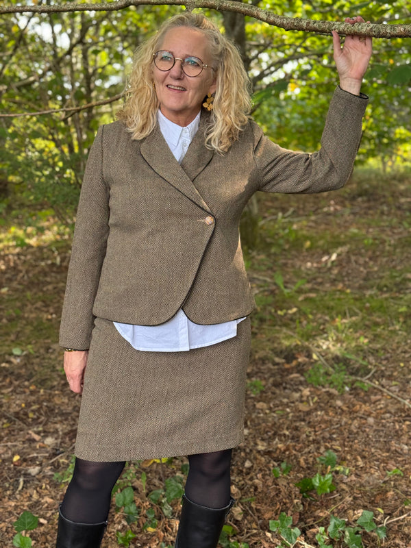 Isay Oda Skirt - Brown Herringbone