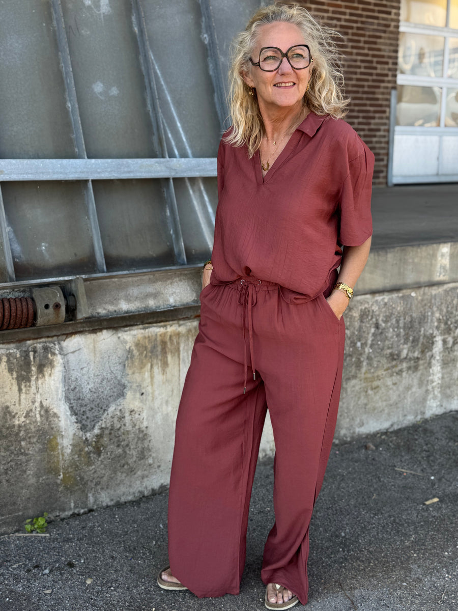 Kaffe Emily Wide Pants - Henna