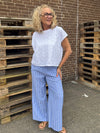 Culture Arletty Pants - Powder Blue/Gardenia Stripe