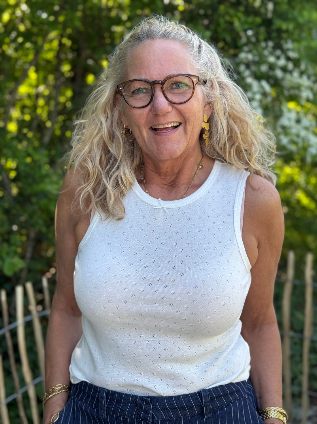 Kaffe Elia Top - Chalk