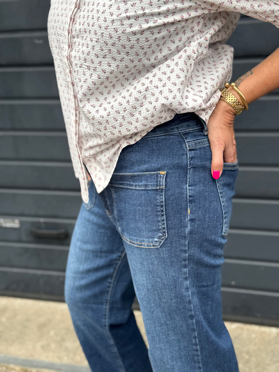 Isay Bologna Wide Jeans - Dark Denim