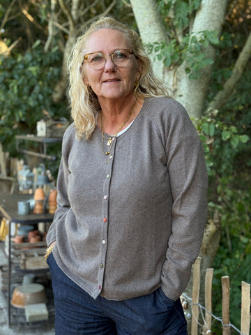 BTF CPH Cashmere Cardigan - Ash Brown Melange