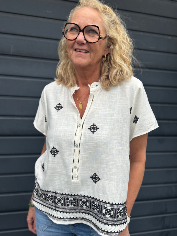 Costa Mani Ice Shirt - Black/White Embo
