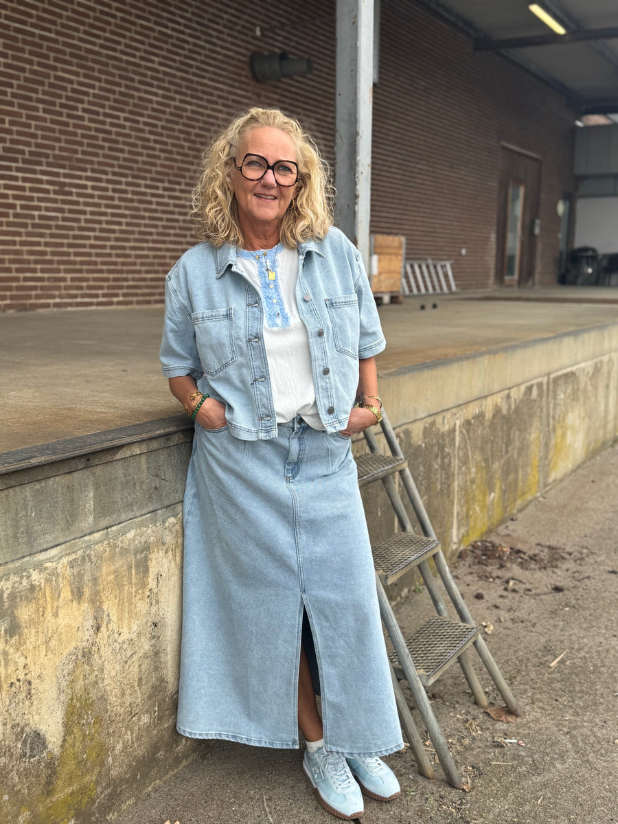 Kaffe Minna Denim Skirt - Light Blue Wash