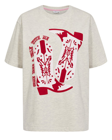 Nümph Western T-shirt - Creme Melange