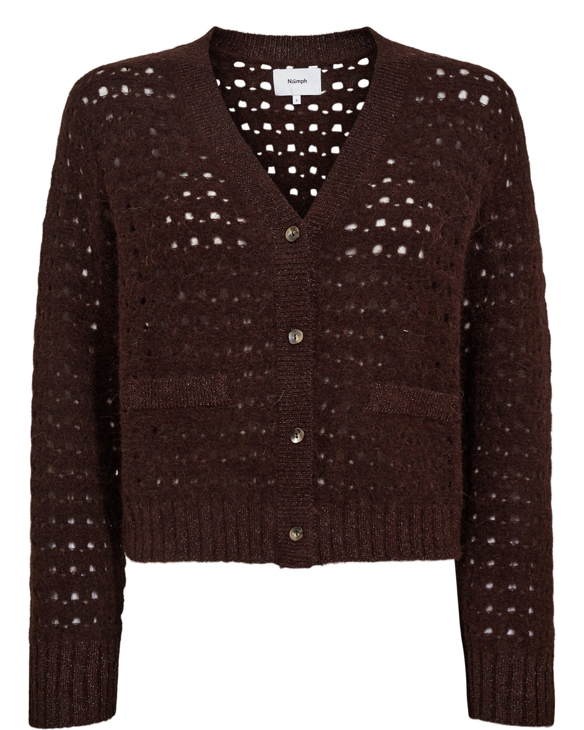 Nümph Riette Dot Pointelle Cardigan - Black Coffee