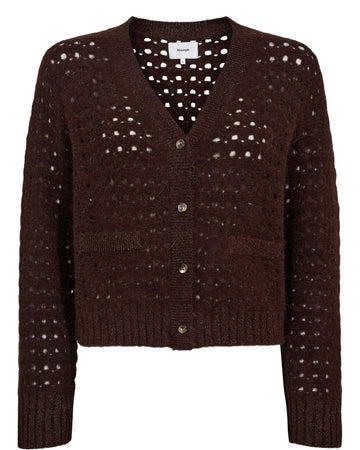 Nümph Riette Dot Pointelle Cardigan - Black Coffee