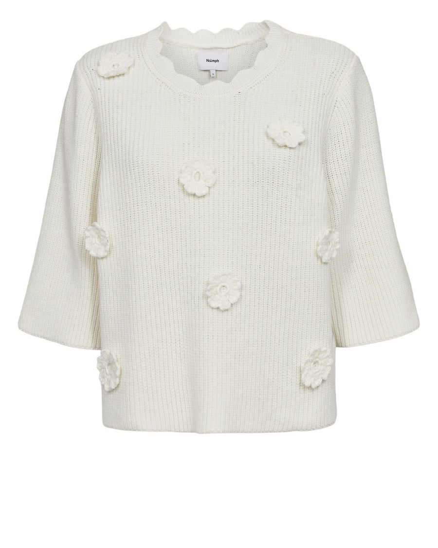 Nümph Marsie SS Pullover - Cloud Dancer