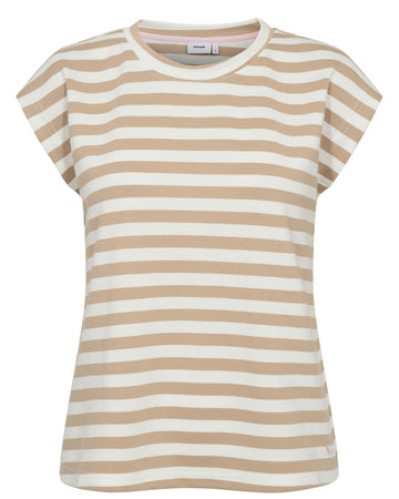 Nümph Lizy Cropped Stripe Top - Cloud Dancer