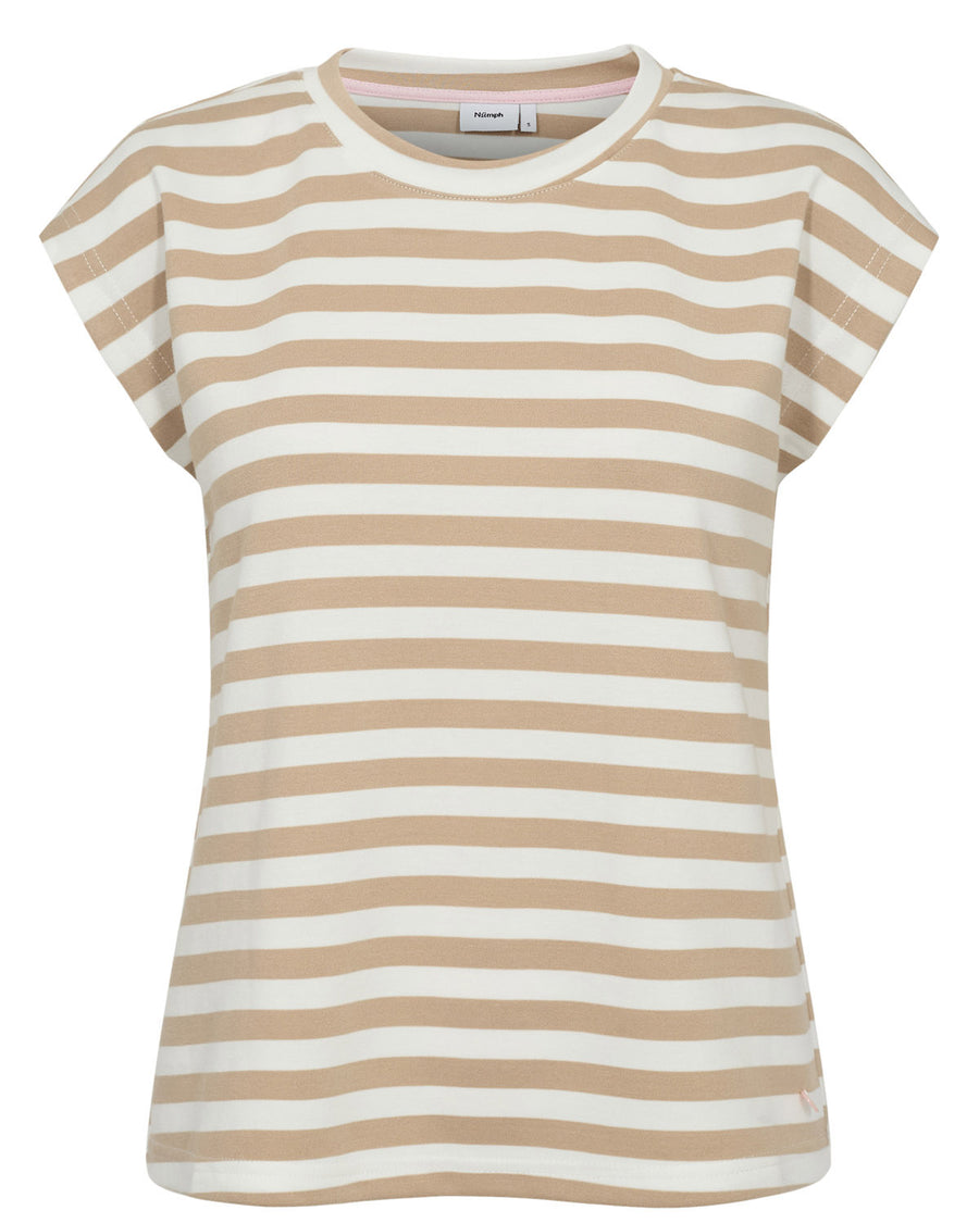 Nümph Lizy Cropped Stripe Top - Cloud Dancer