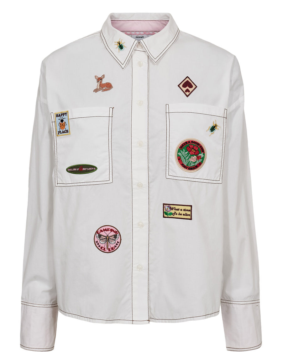 Nümph Badge Shirt - Bright White