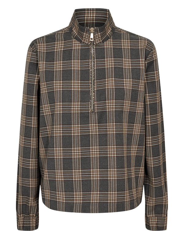 Nümph Kamala Zip Shirt - Dark Grey Melange