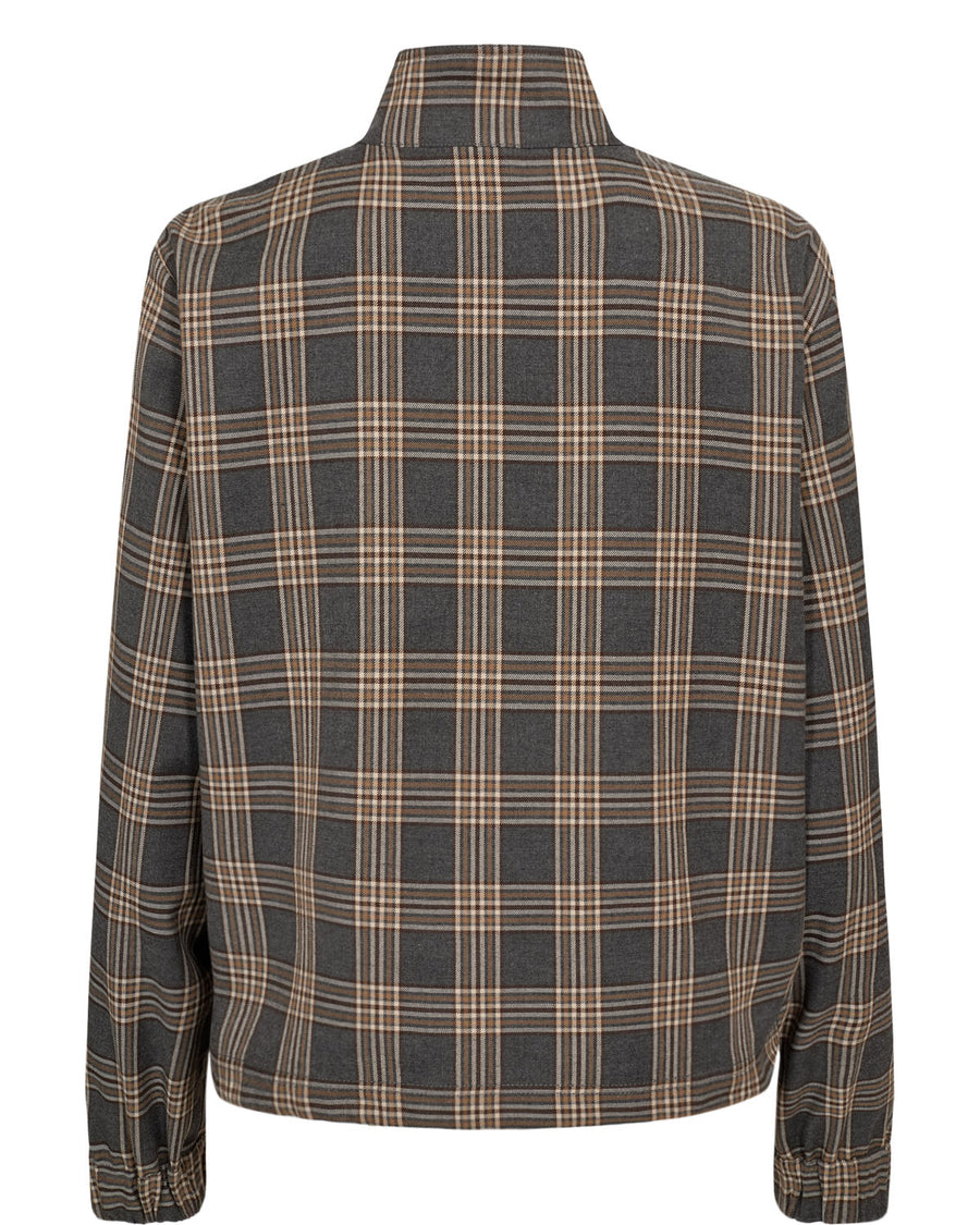 Nümph Kamala Zip Shirt - Dark Grey Melange