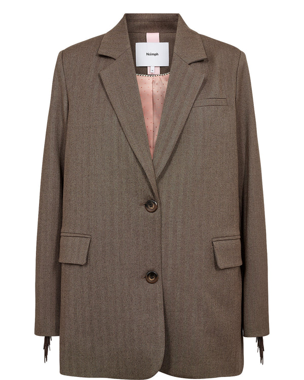 Nümph Lippa Fringe Blazer - Chocolate Plum
