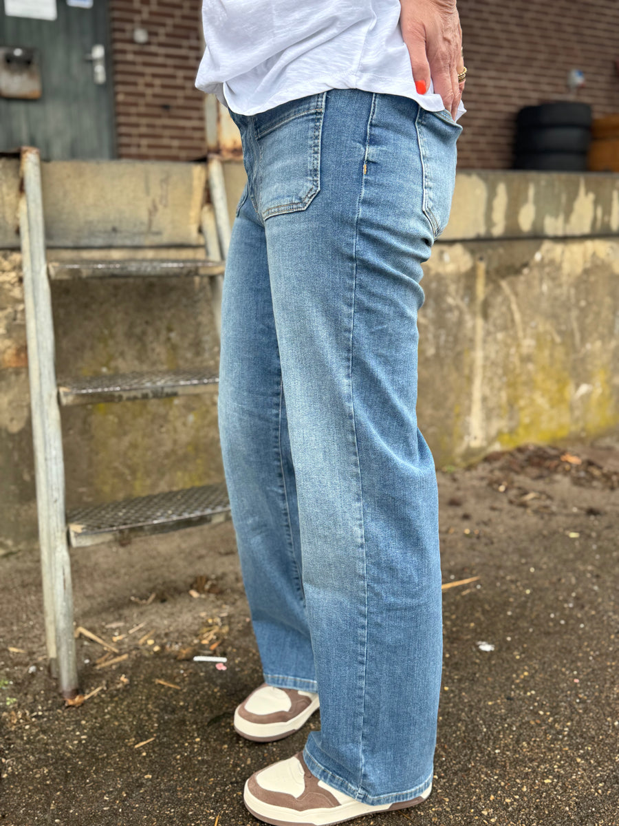 Isay Bologna Wide Jeans - Mid Denim