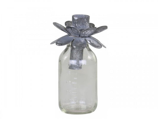 Chic Antique - Glasflaske med lysholder til bedelys, mellem