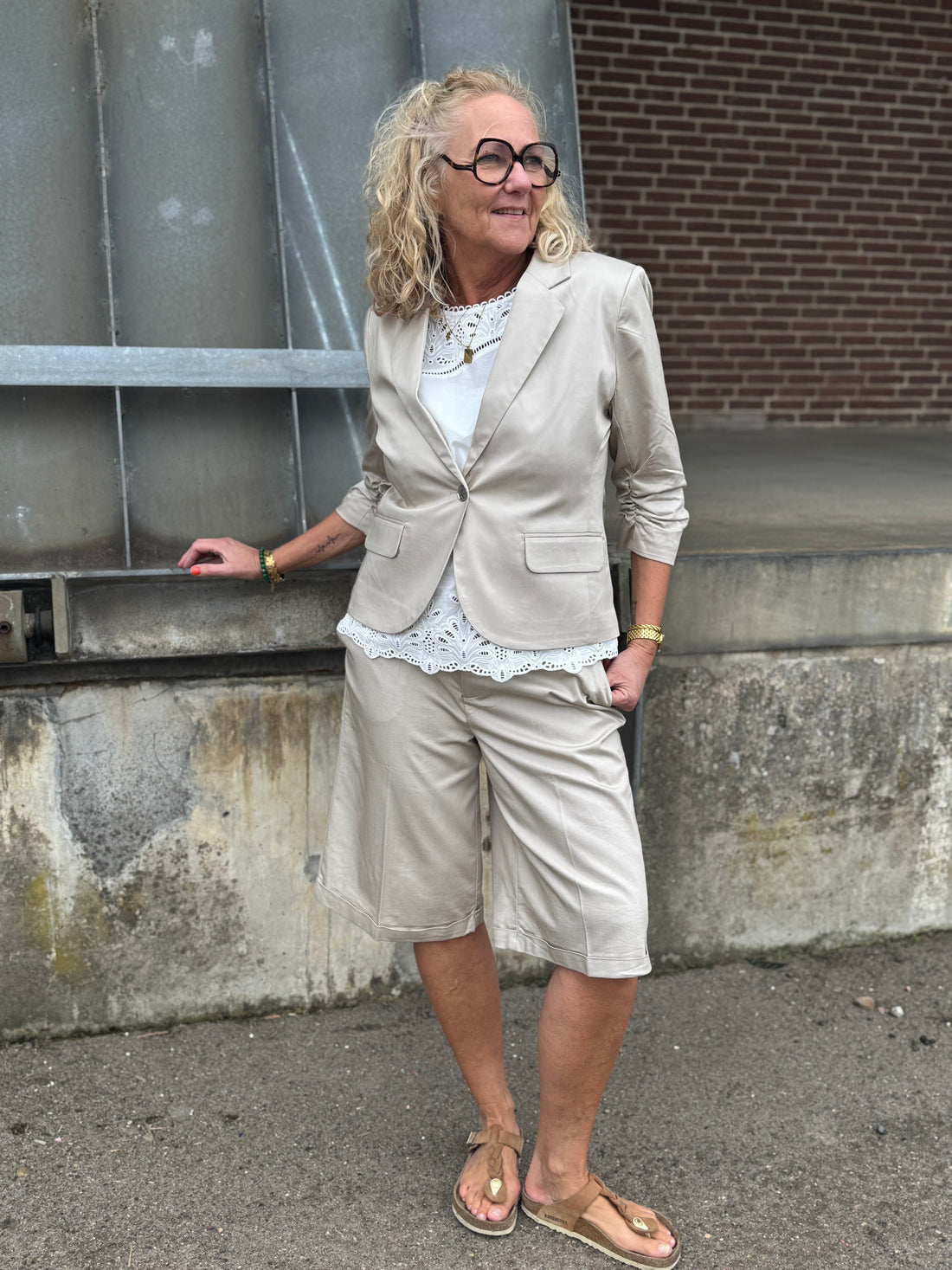 Cream Gia Bermuda Shorts - Feather Grey